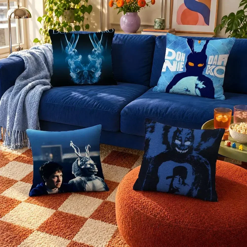 Donnie Cover Throw Pillow Movie Cover Soft Short Plush Case Mask For Sofa Darko Bedroom Bunny Frank Cozy Home Decor