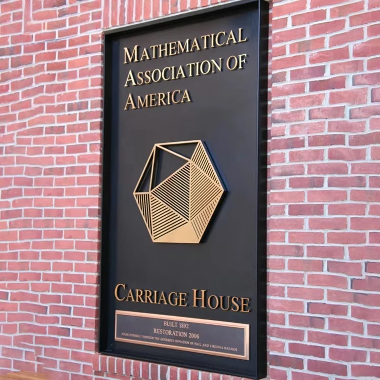 نقش لوحات نحاسية مثبتة على الحائط أرقام العناوين لوحة معدنية للفندق #3