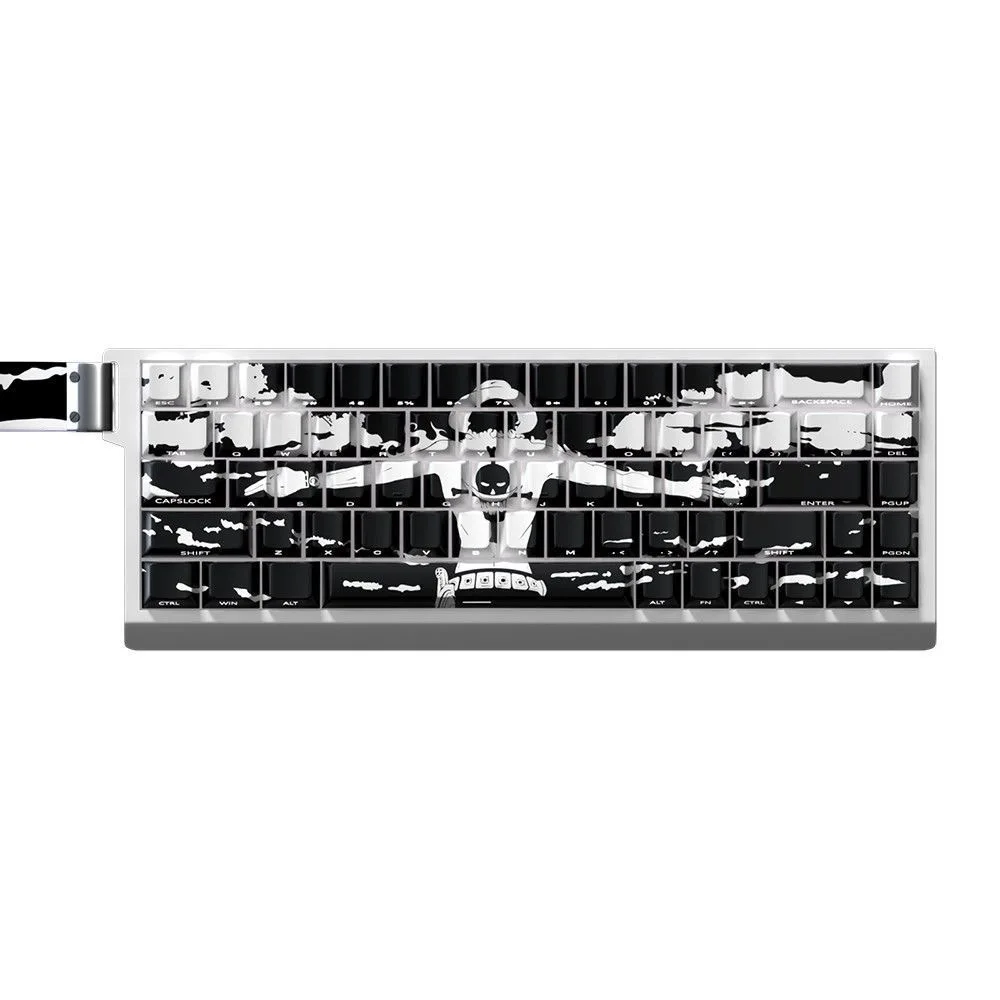 73 Keys Ace Keycaps Anime Key Cap Set Cherry PBT Keycap Engraved Side Light Transmission for Mechanical Keyboard 61/65/68