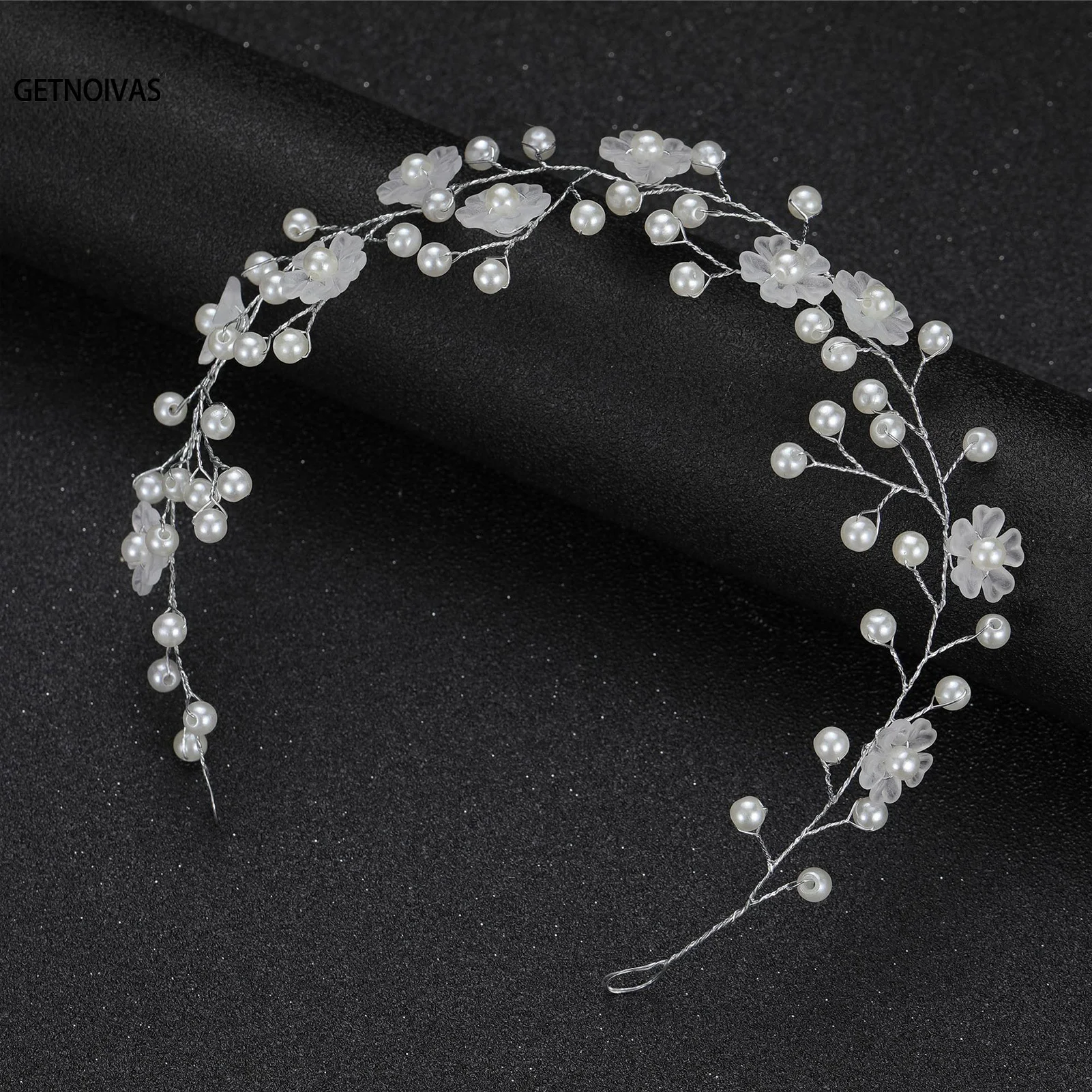 Rhinestones Headbands Pearls Leaves Headwear Handmade Hairband Banquet Flower Hairpieces Wedding Hair Accessories for Bride