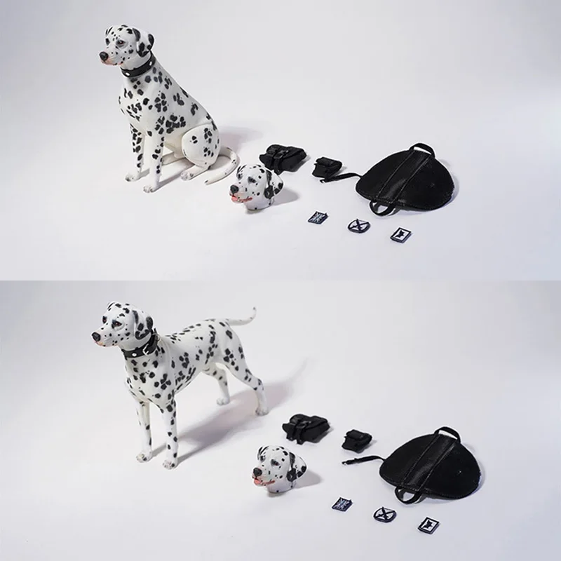 

JXK100 1/6 Solider Scene Accessories Dalmatian Dog Doll with Double Head Sculpt Animal Model Ornament for 12 inch Action Figure