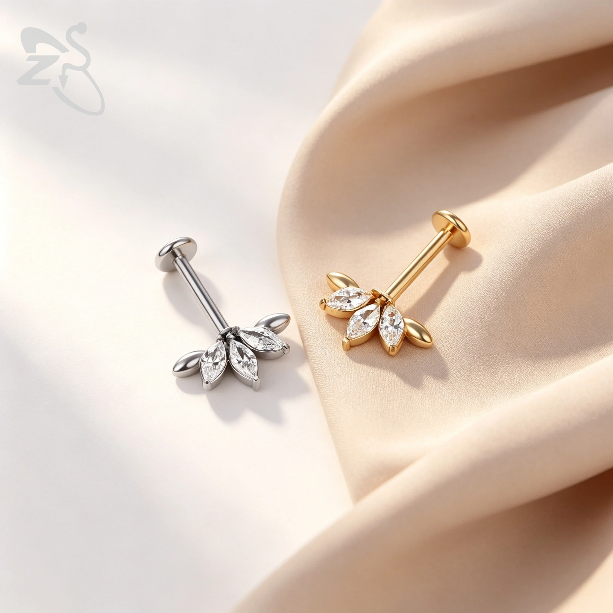 ZS 1ピース 16G ステンレス製 ラブレット リップピア - Body Jewelry Vertical Labret のレビューと価格