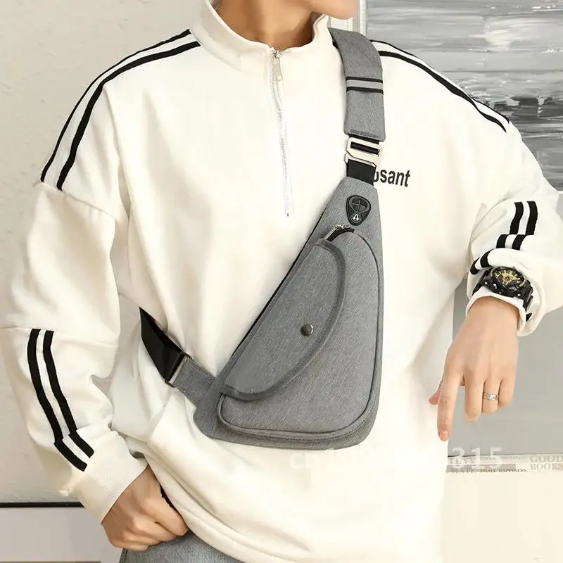 Fengdong small anti theft chest bag fashion crossbody bags for with gifts fathers jack day men mini sport bag travel earphone