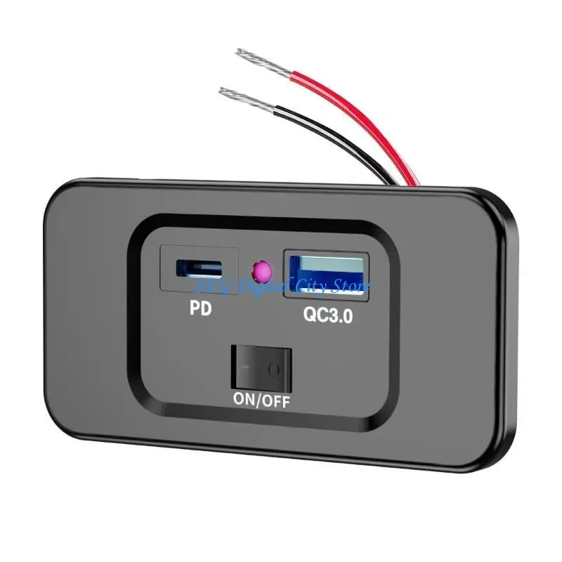 U75B 2-Port Type C USB Car Socket Adapter for Car Truck Bus Mobile Devices