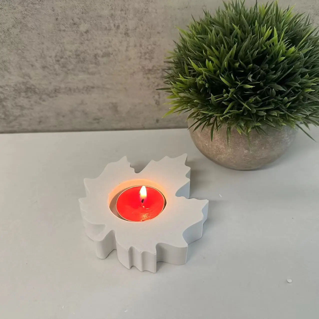 Maple Leaf Candle Holder Silicone Mold Leaf Candle Holder Tea Light Plaster Drip Moulds