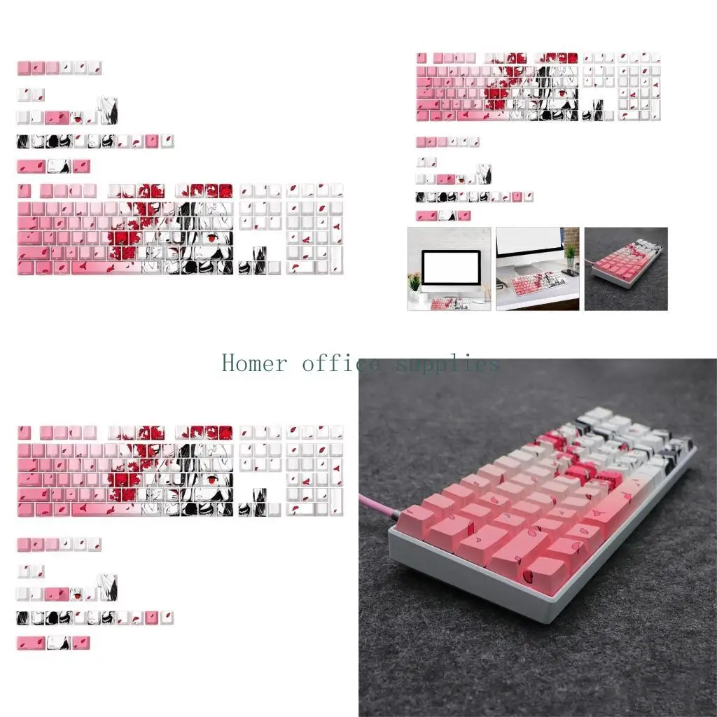 

K43B 136pcs Клюки с полупрозрачным аниме -девчонной тематической тематикой