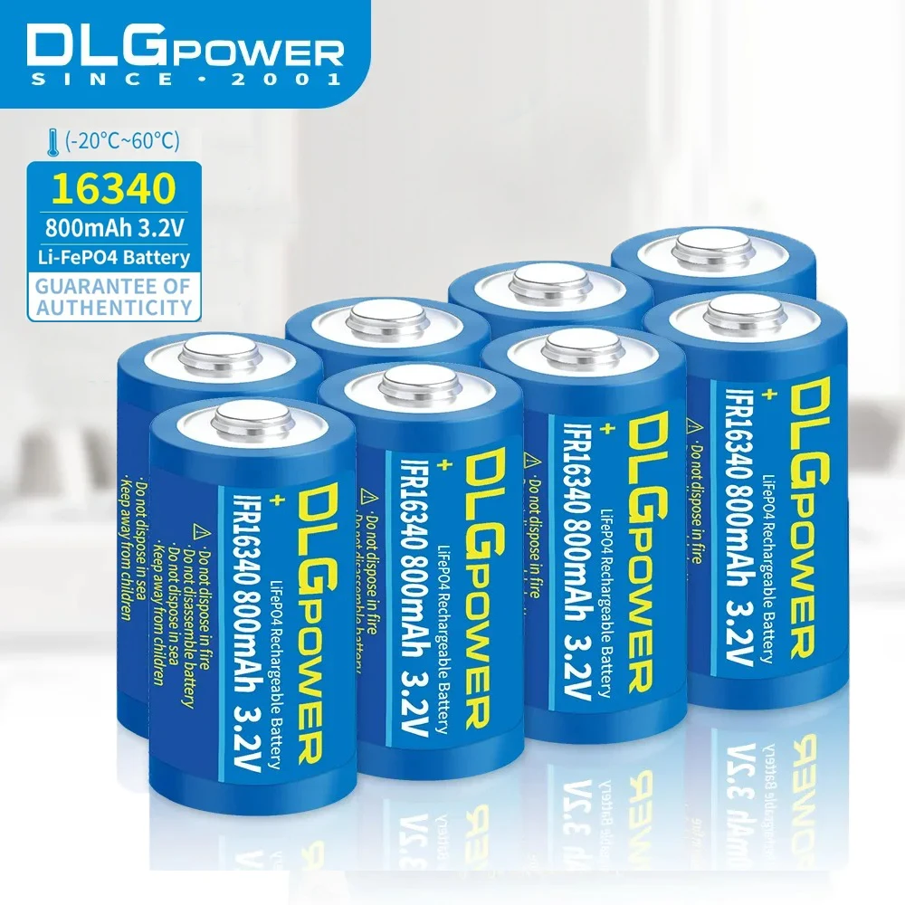 

AIPEKE 16340 800mAh lifepo4 battery RCR123 3.2V rechargeable batteries 2000 discharge cycle Flashlight Shaver Mouse keyboard