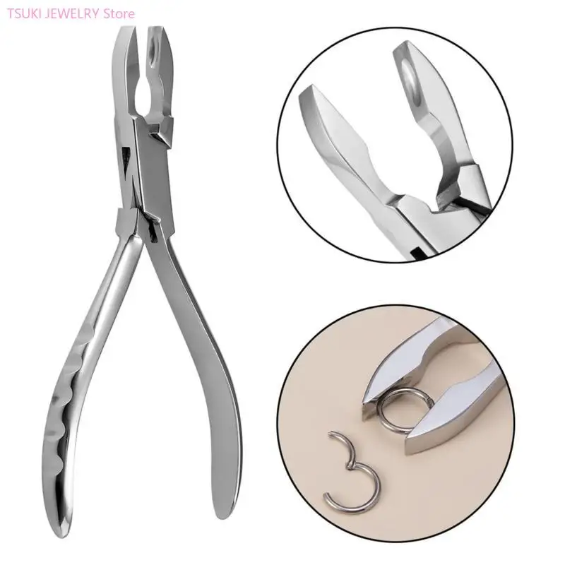 

62KE Прочные кольца из нержавеющей стали, закрывающие плоскогубцы для пирсинга носа и губ