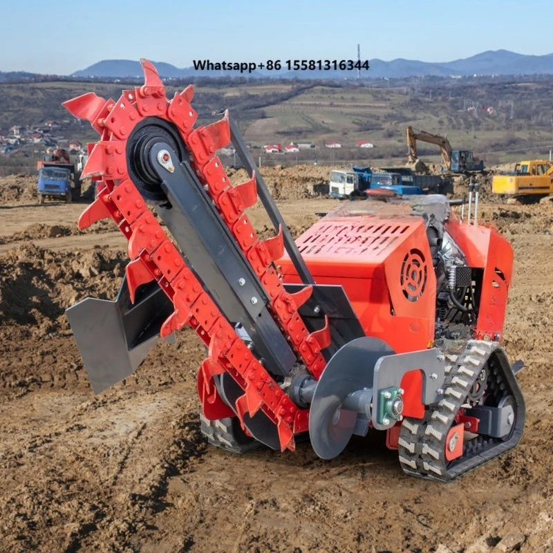 CE EPA  Powered Trencher 750mm Depth 152mm Width Petrol Ditching Machine for Orchard Garden Farm Agricultural