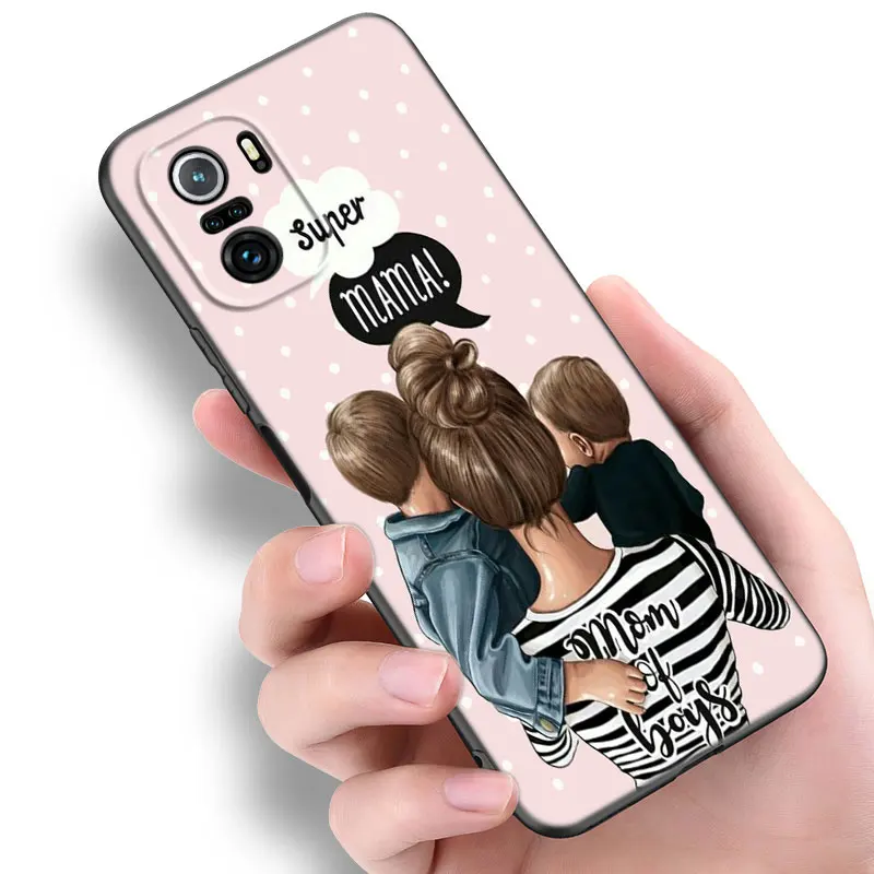 Beautiful Mother Daughter Son Phone Case For Xiaomi Mi 10T 11i 11T Note 10 11 Lite NE F1 POCO F3 M3 X3 GT NFC M4 X4 Pro 5G Cover