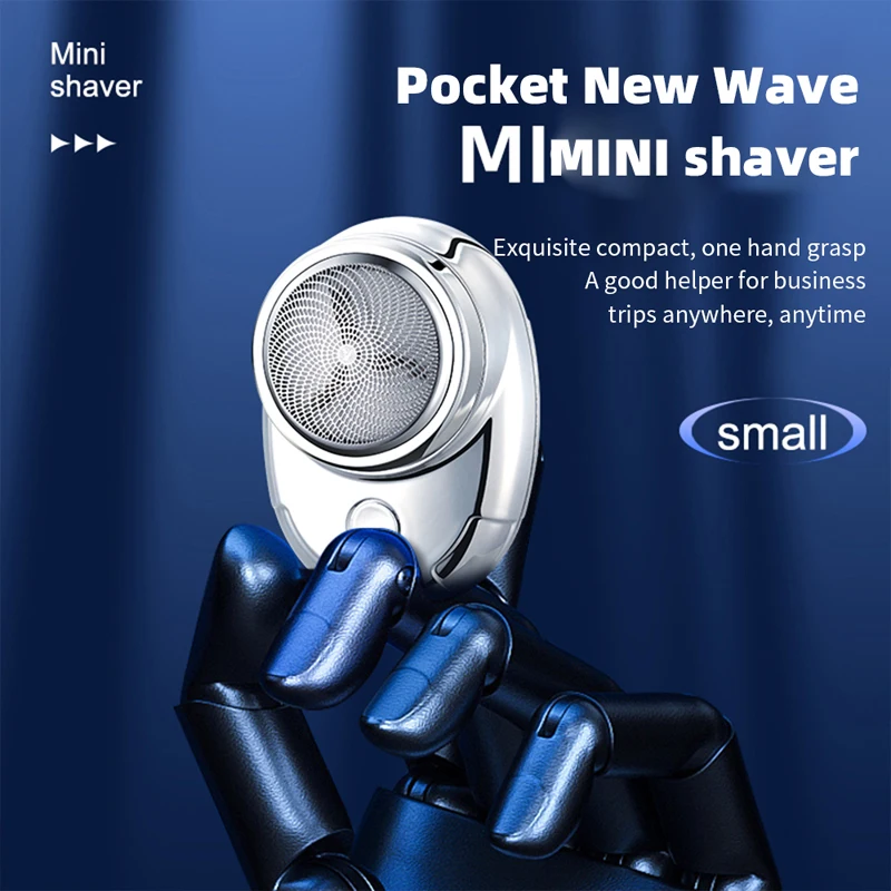 Mini barbeador elétrico para casa e viagens, pequeno barbeador portátil, USB recarregável, sem fio Face Beard Razor, aparador de carga rápida, Novo, 2024