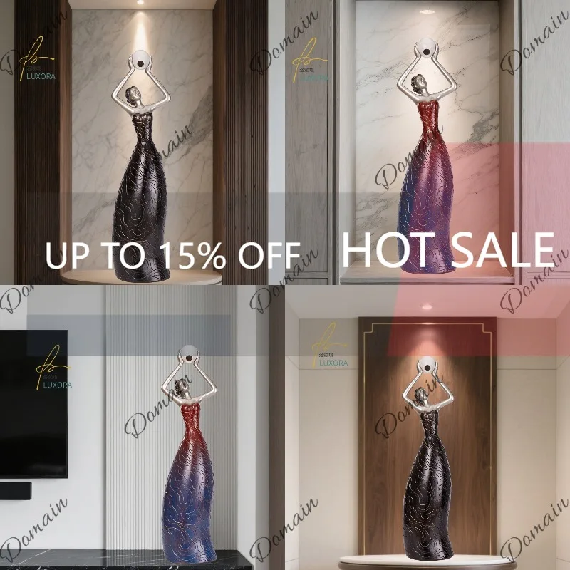 J81 New Chinese Home Decor Zen Entrance Elegant Abstract Figurine Sculpture Modern Minimalist Living Room Art