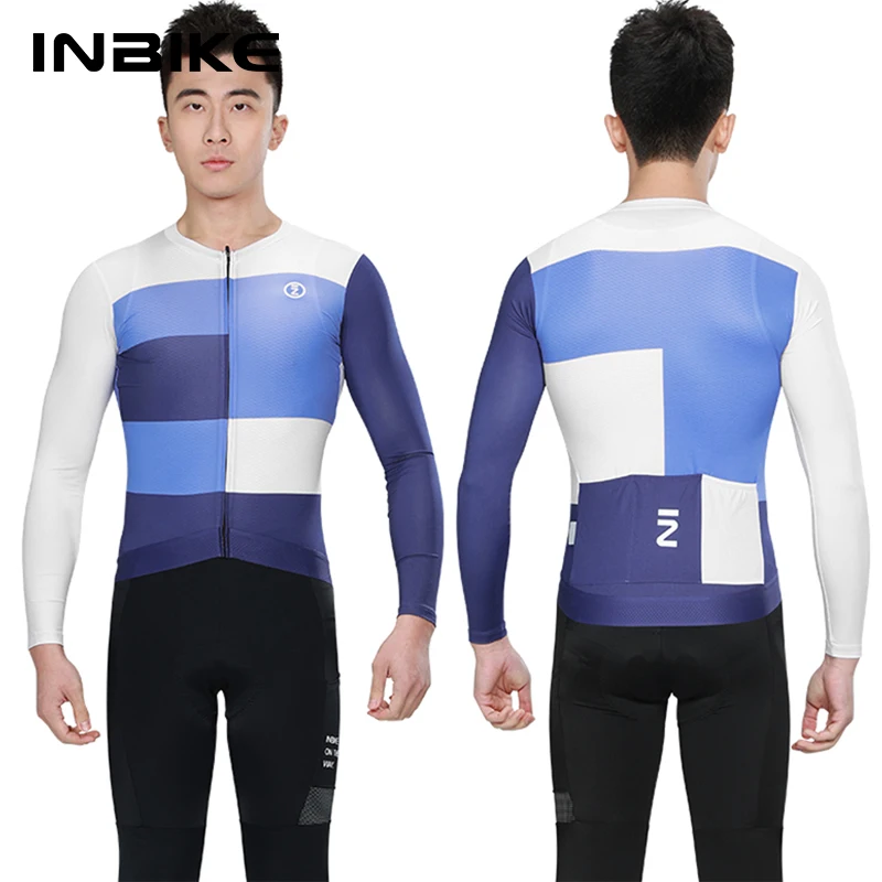 INBIKE Men\'s Cycling Long Sleeve Spring MTB Cycling Jersey Quick-drying Bicycle Tops Biking Clothing Breathable MTB Bike Clothes