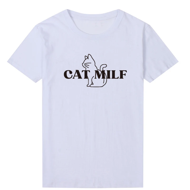 Cat Milf Lover Graphic T Shirts Women Cartoon Kawaii Clothes Pet Own Summer Fashion Short Sleeve Tshirt Mom Life T-shirt Female