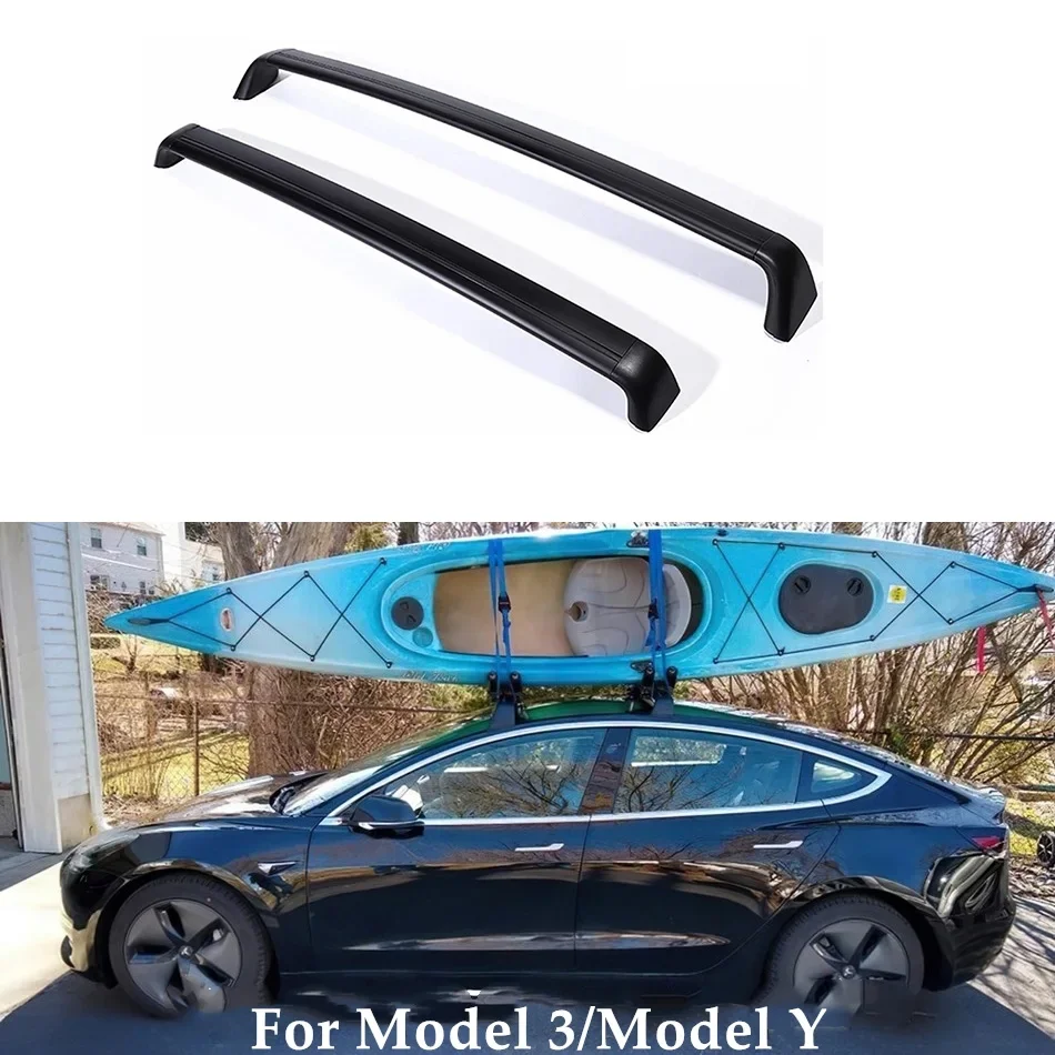 Black Roof Rack Aluminum Cross Bars Cargo Carriers For  Model Y 2021 Rooftop Crossbar Luggage Holder