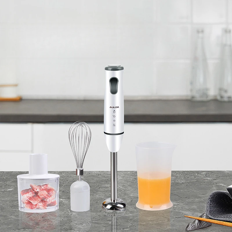 خلاط يدوي 5 سرعات مع ملحق خفق، محضر أغذية الأطفال، مستخرج العصير ومفرمة اللحم، مساعد المطبخ المدمج