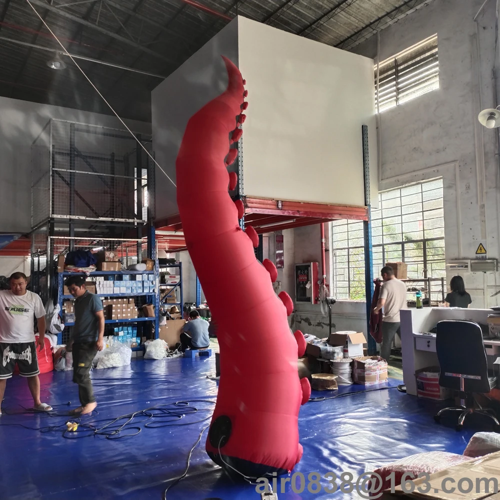 Tentacoli di polpo gonfiabili all'aperto artificiali Bracci di polpo animale rosso per eventi Nightclub Party Decorazione di Halloween all'aperto