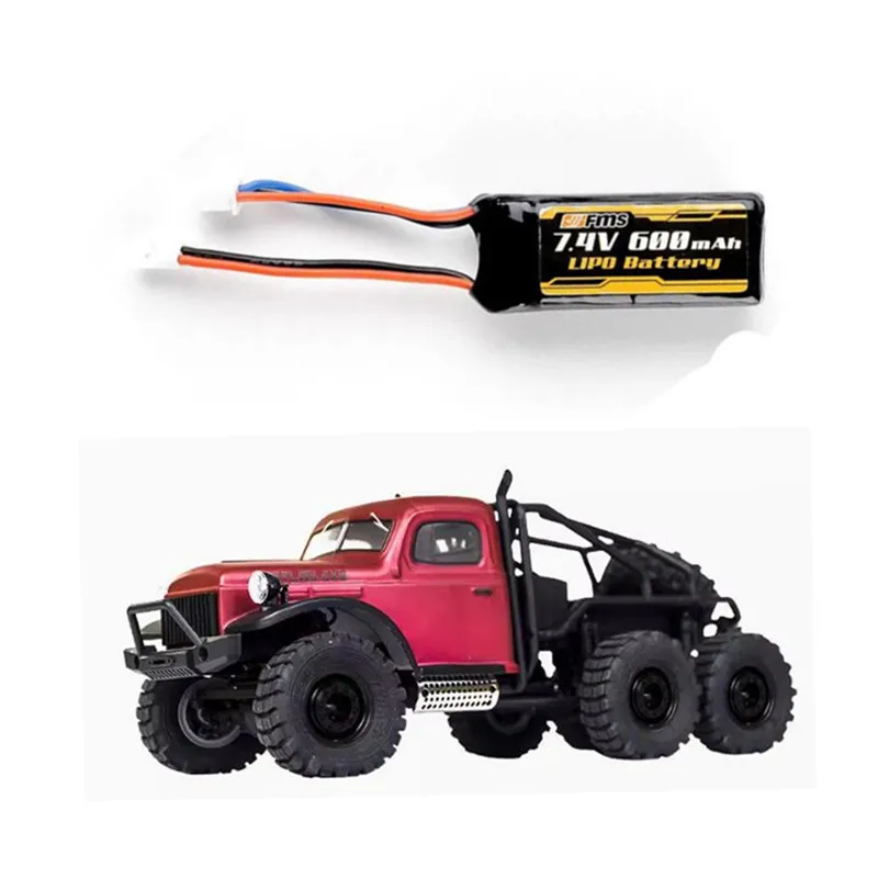 Batería LIPO FMS 2S 7,4 V 600mAh para FMS 1/18 1:18 Atlas 6X6 RC Car Ship Boat Airplan