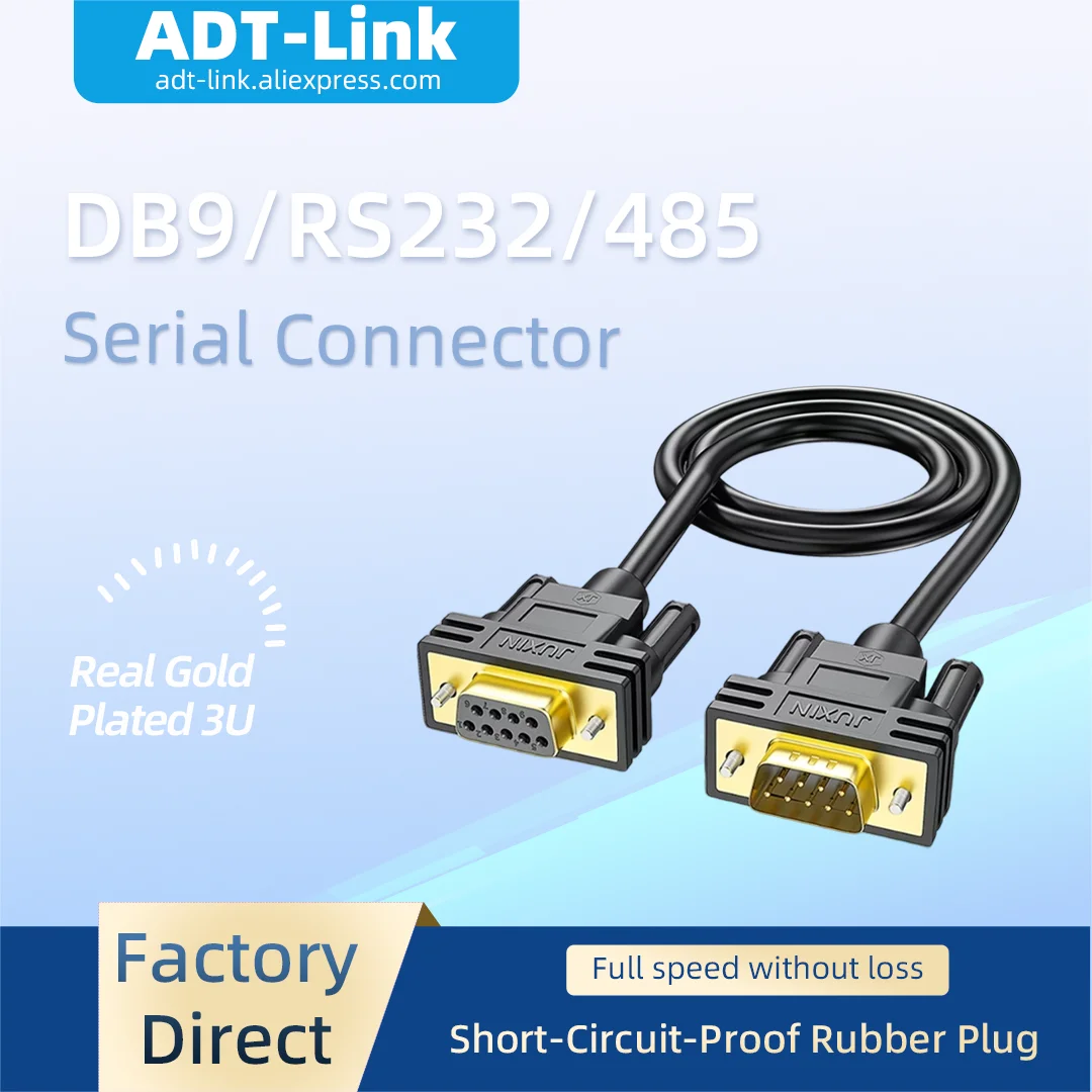 DB9 9Pin Serial COM Cable RS232 RS485 Communication Wire Male to Female Straight and Cross Connection Serial Cable