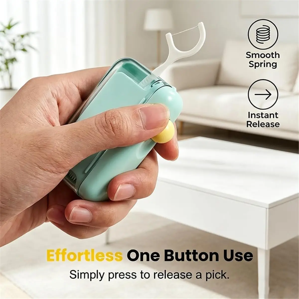 A20I Portable -Up Floss Dispenser with 50 Dental Floss Pieces, Refillable - Ideal for Home & Travel As Show A