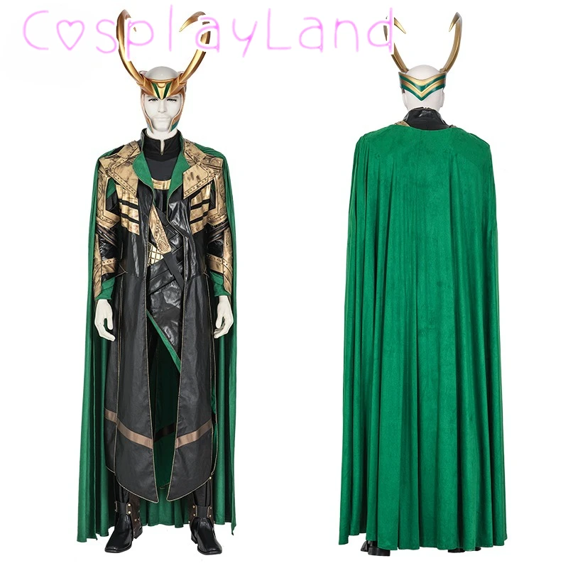 

Halloween Superhero Loki Cosplay Costume High Quality Hero Battle Armor Outfit with Boots Men Suit Carnival Loki Costume