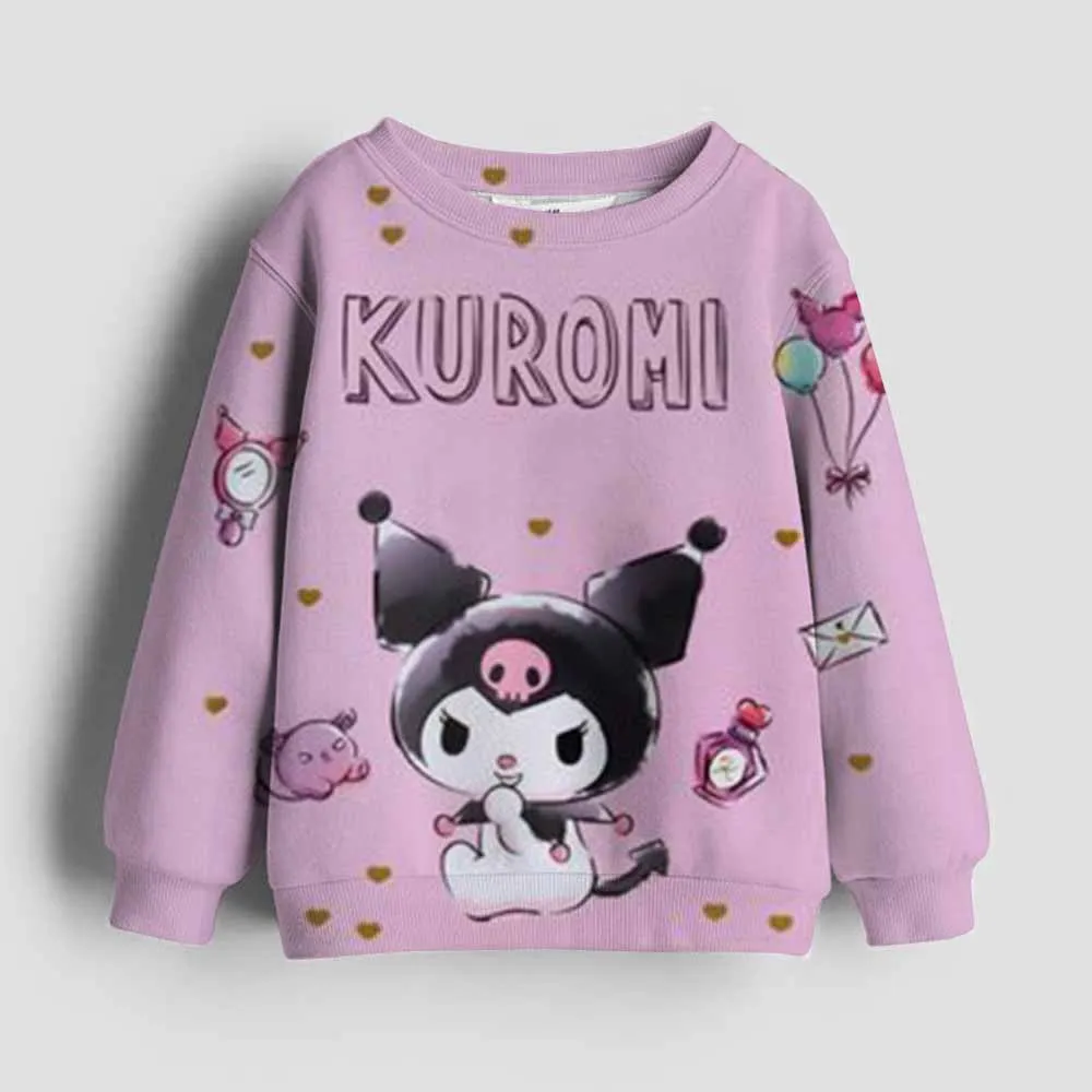 Kawaii Kuromi Mymelody Jade Gui Dog Hooded Top for Children's Clothing Girls Hooded Cartoon Hoodie