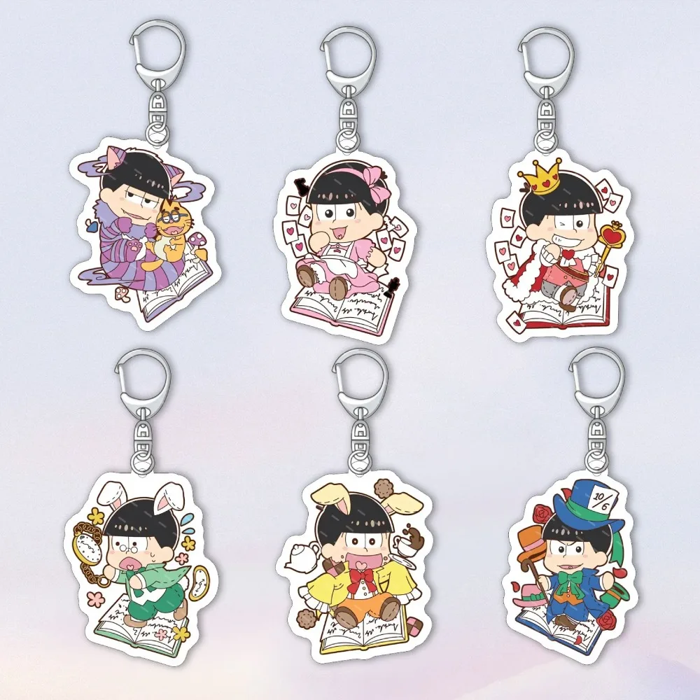 

Diy Custom Osomatsu-san Acrylic Keychain keyring Anime peripherals fashion trend jewelry Backpack Pendant jewelry Holiday gifts