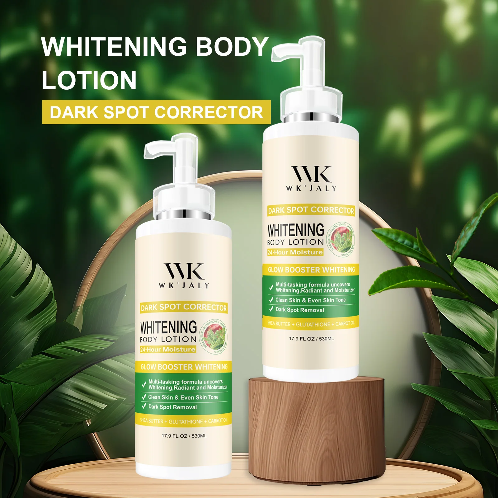 

Лосьон для тела WK JALY Glutathione Whitening, корректор темных пятен, с натуральным маслом моркови, увлажняющий, для гладкой кожи, 530 мл