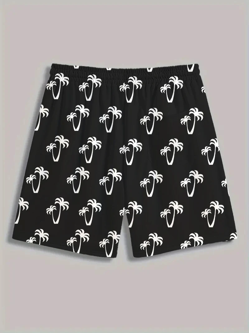 Men's Coconut Tree Tropical Plant Swim Shorts Shorts Mid-Rise Hawaiian Beach Mesh Beach Shorts