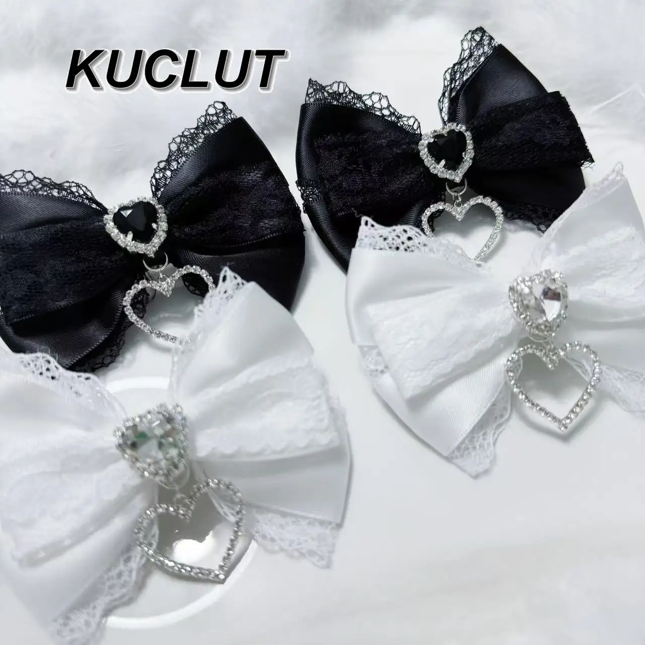 

Women's Hair Accessories 2025 New Headwear Lace Rhinestones Hairclip Bows Lace Lolita Style Hairpins Sweet New Headwear