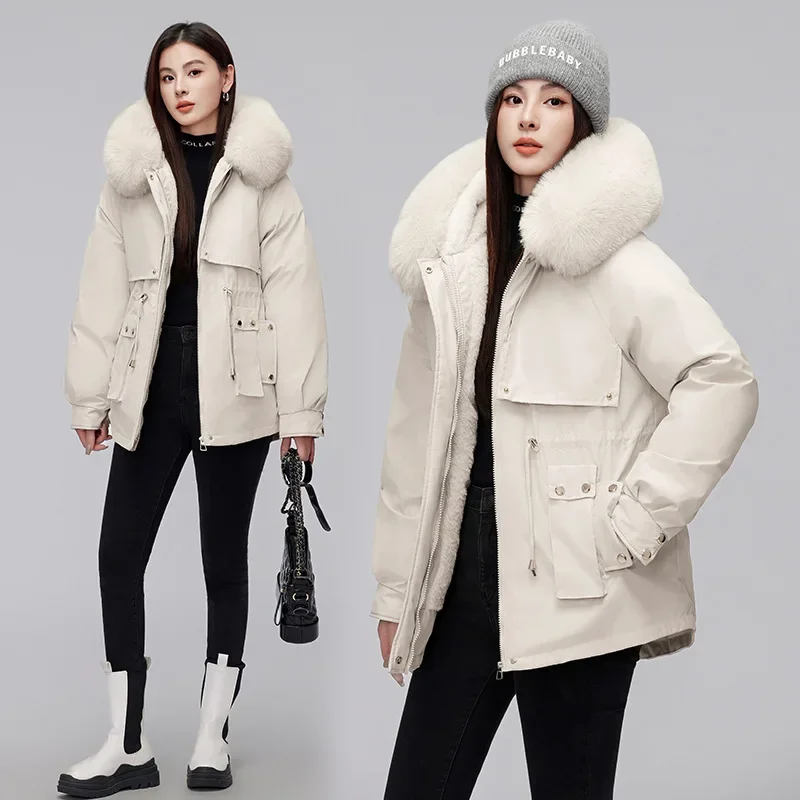 Women\'s Big Size Clothing Down Cotton Jacket Autumn Winter Slim Hooded Warm Outerwear Fashion Design Ladies Coats Female Parkas