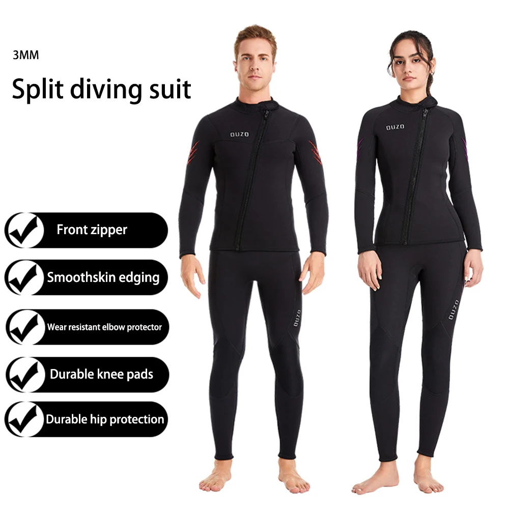 Diving Suit 3MM Men Women Wetsuit Top Neoprene Underwater Kitesurf Surf Surfing Spearfishing Jacket Pants Clothes Wet Suit