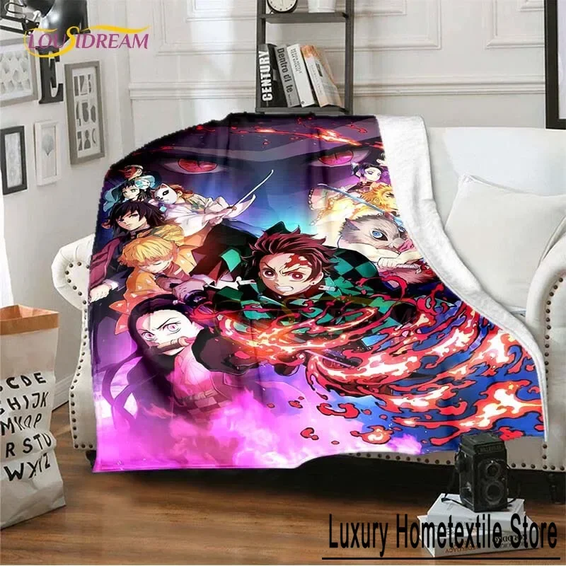 Demon Slayer Anime Blanket Sofa Cover Ultra-Soft Carpet Warm Bed Sheet Bedspread Bedding Room Decor