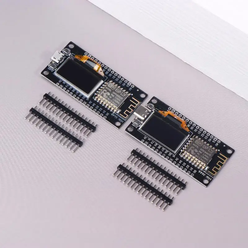Papan Pengembangan ESP8266 Mengintegrasikan Layar OLED 0,96 Inci Dengan Casing Pelindung, CH340, Modul Nirkabel WiFi ESP12E Tipe C