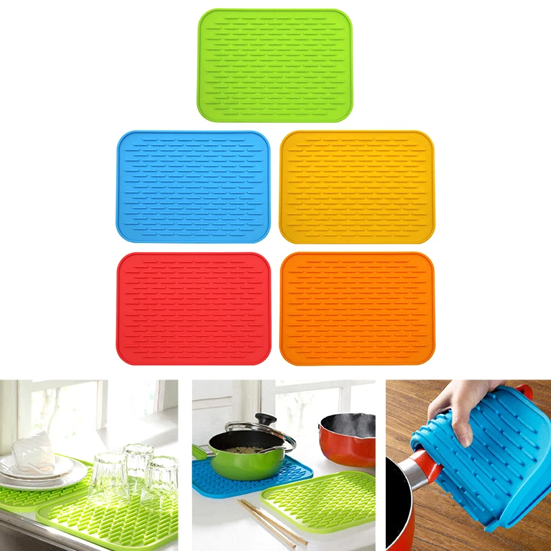 Colorful Silicone Insulated Placemat European Tableware Household Pot Mat Dining Table Mat Drain Mat Car Mobile Phone Mat Thi...