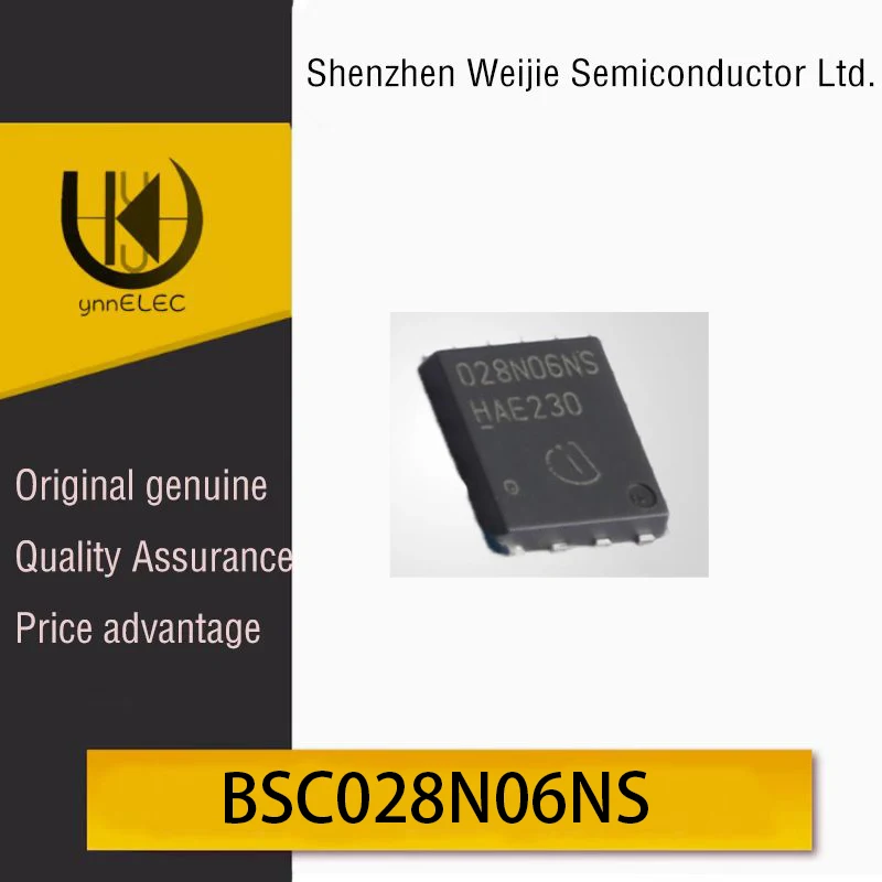 Genuine BSC028N06NS MOSFET Chip with 028N06NS Silk Screen Marking TDSON-8N Package N-Channel 100A/60V Rating