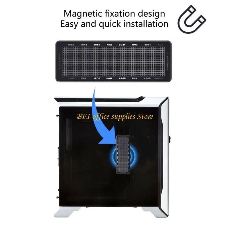 

A9LC Computer Case Case Hub для 8 вентиляторов ARGB PWM, SATAS с дистанционным управлением для управления освещением ПК