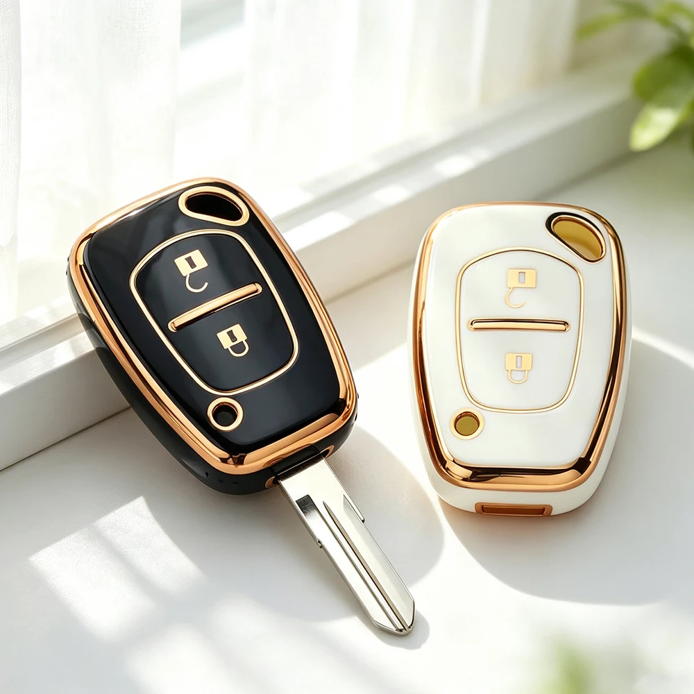2 Buttons TPU Car Key Shell Fob Case for Vauxhall Opel Vivaro for Renault Movano Trafic Renault Kangoo Protector Keychain
