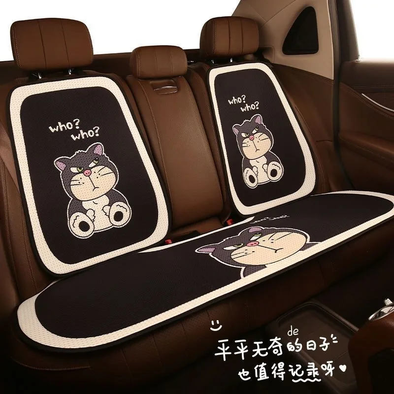 Cartoon Disney Lucifers Cat Printed Car Seat Cushion Backrest Kawaii Auto Accessories Anti Slip Wear-resistant Pad Girl Gift