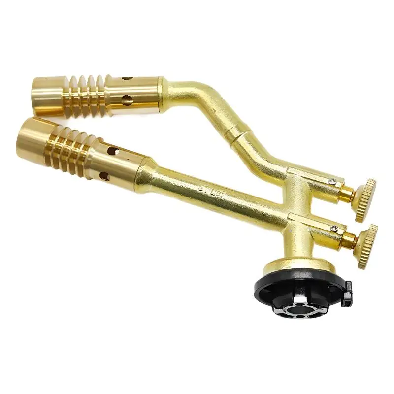 High-Performance Dual-Head Gas Flame Torch with Brass Heads for Industrial Welding Jobs