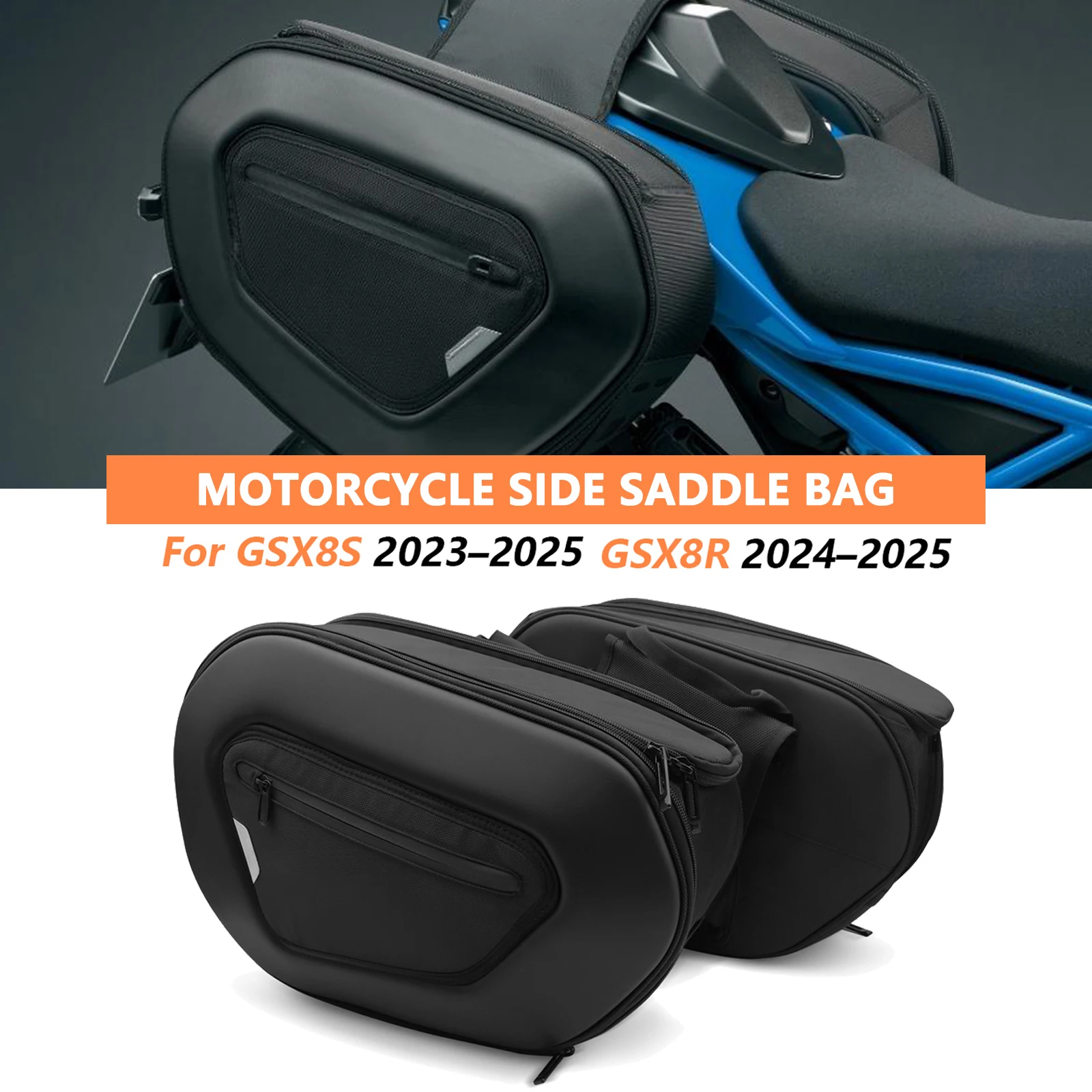 

For GSX8R GSX-8R GSX8S GSX-8S 2023-2025 Motorcycle Side Bag Waterproof Saddle Pannier Bag Quick Release Storage Bag Saddlebag
