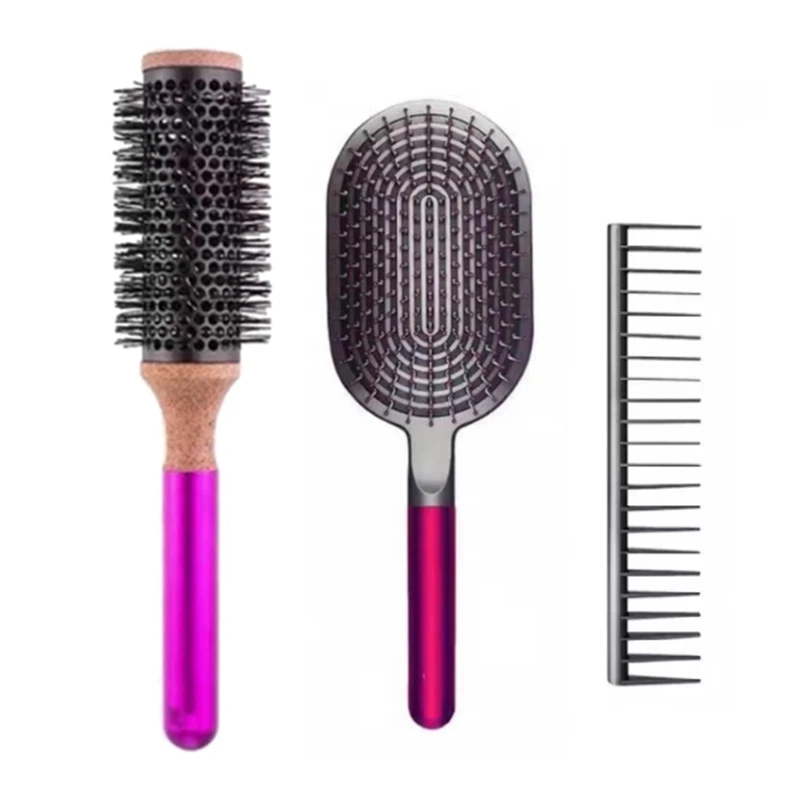 

For Dyson Airbag Comb+Wide Tooth Comb+Cylinder Comb Massage Airbag Hairbrush Hairdressing Curly Styling Set Kit