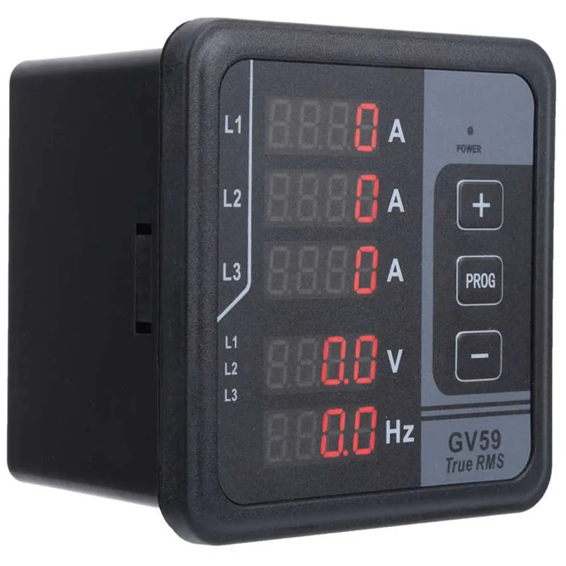 Digital Meter GV59 Current Voltage Measuring Gauge for 3 Phase Generator DC 165-265V Monitoring Instrument