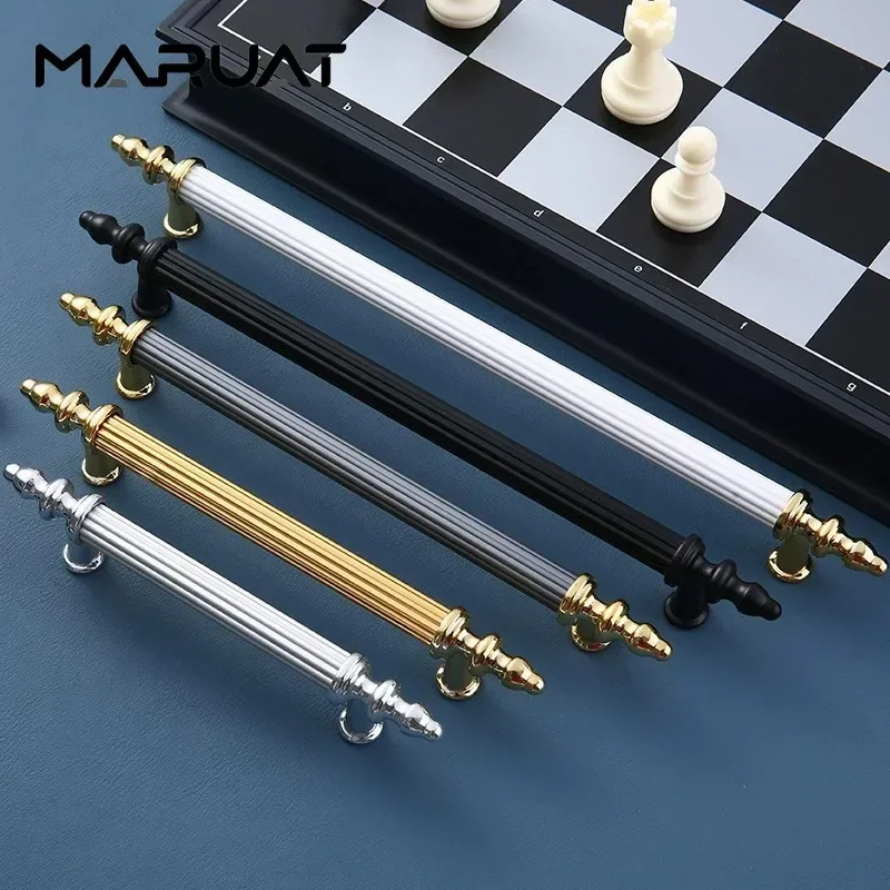 Черное золото, простая алюминиевая ручка для двери ящика шкафа, дверная мебельная фурнитура, длинная ручка