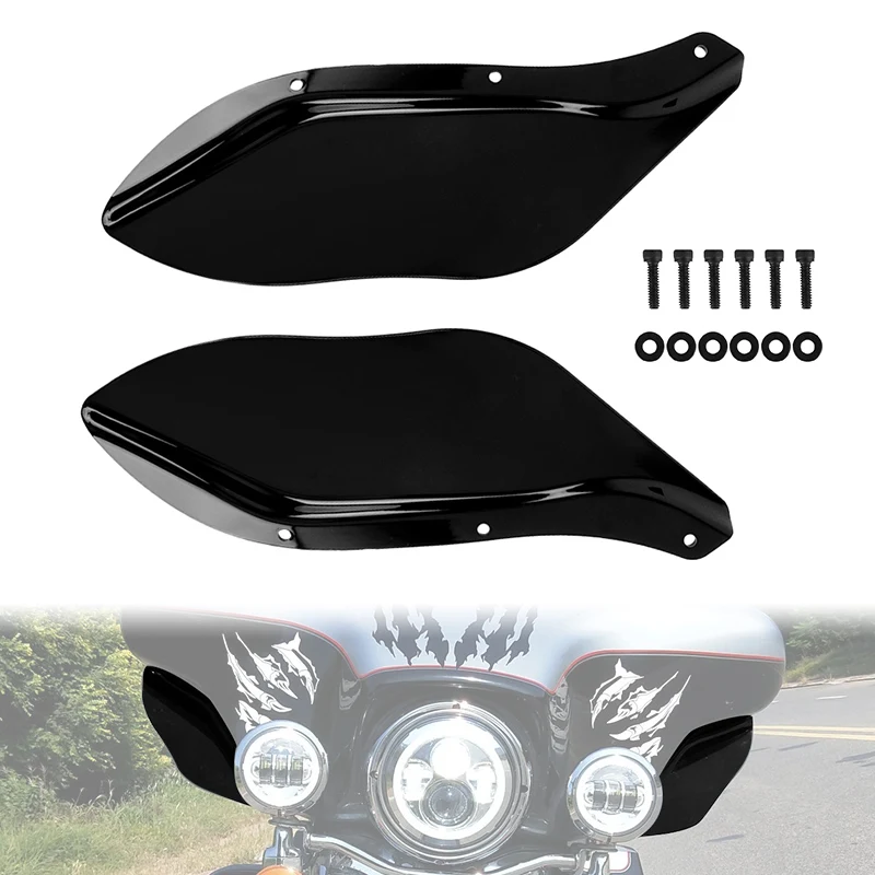 Black Motorcycle Air Deflectors Windshields ABS Wings Side Batwing Fairing Wind Deflector For Harley Electra Street Glide 96-13