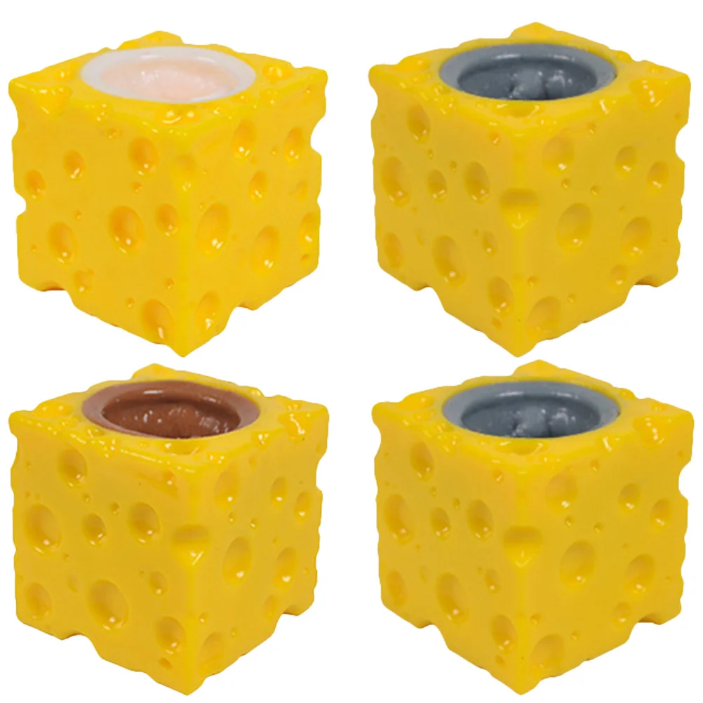 

Funny Mouse Cheese Block Squeeze Anti-Stress Toy Hide And Seek Figures Stress Relief Fidget Toys For Kids Adult