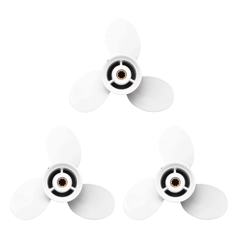 

3X Ship Engine Outboard Propeller 3-Bladed Rotary Paddle 683-45941-00-El 9 1/4 X 12 For Yamaha Diameter 235Mm White 3