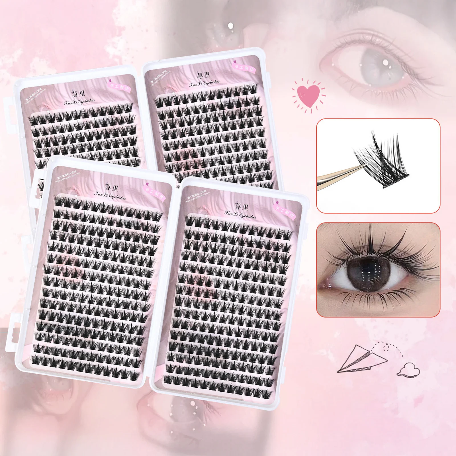 30 rangées 3D vaporeux moelleux faux cils grappe bricolage Extension de cils beauté aspect naturel maquillage des yeux Super haute capacité livre de cils