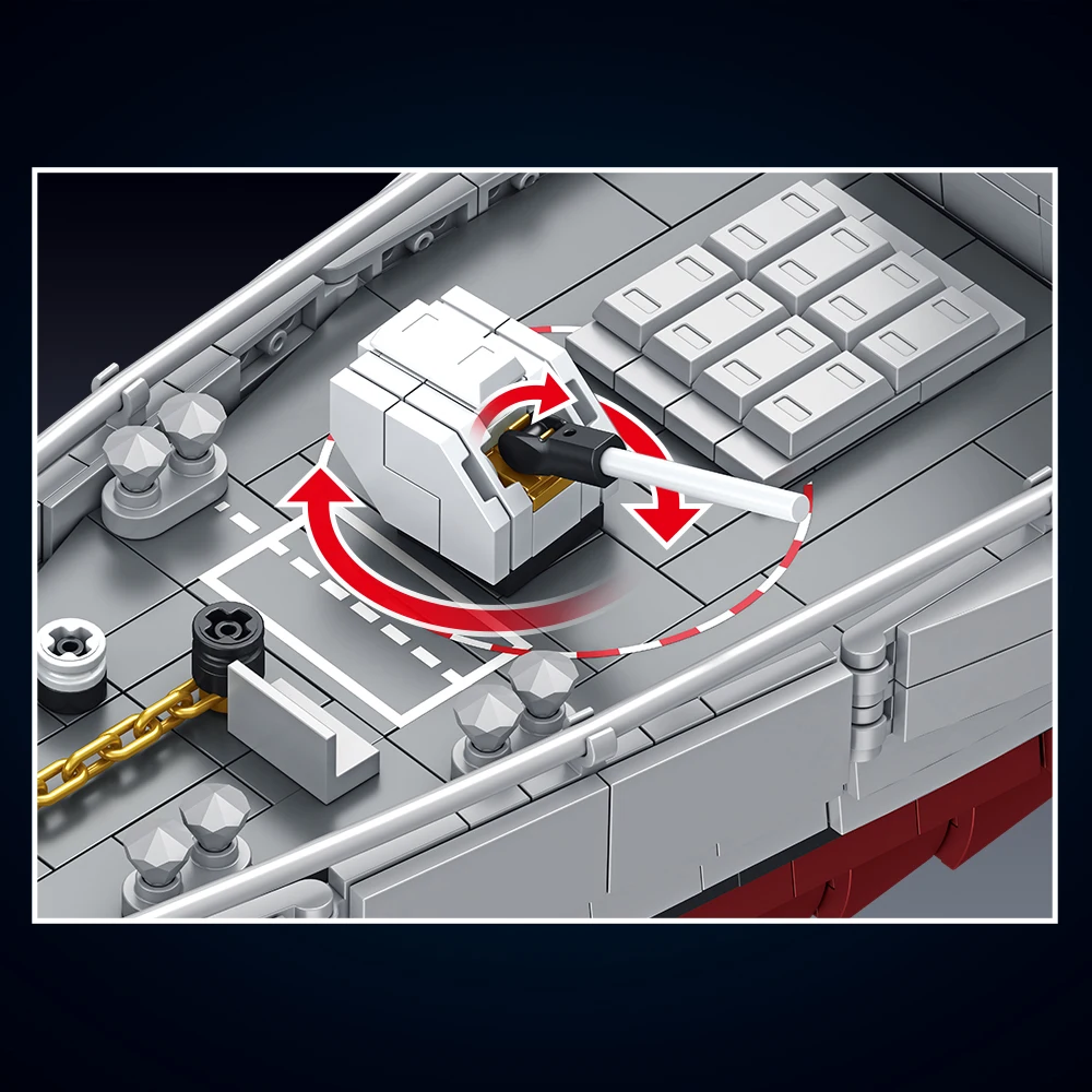 ミシニ M7021 アーリー・バーキー級駆逐艦 組み立てブロックセット、3601ピース MOC アメリカ海軍軍艦モデル、優れた戦艦組み立て