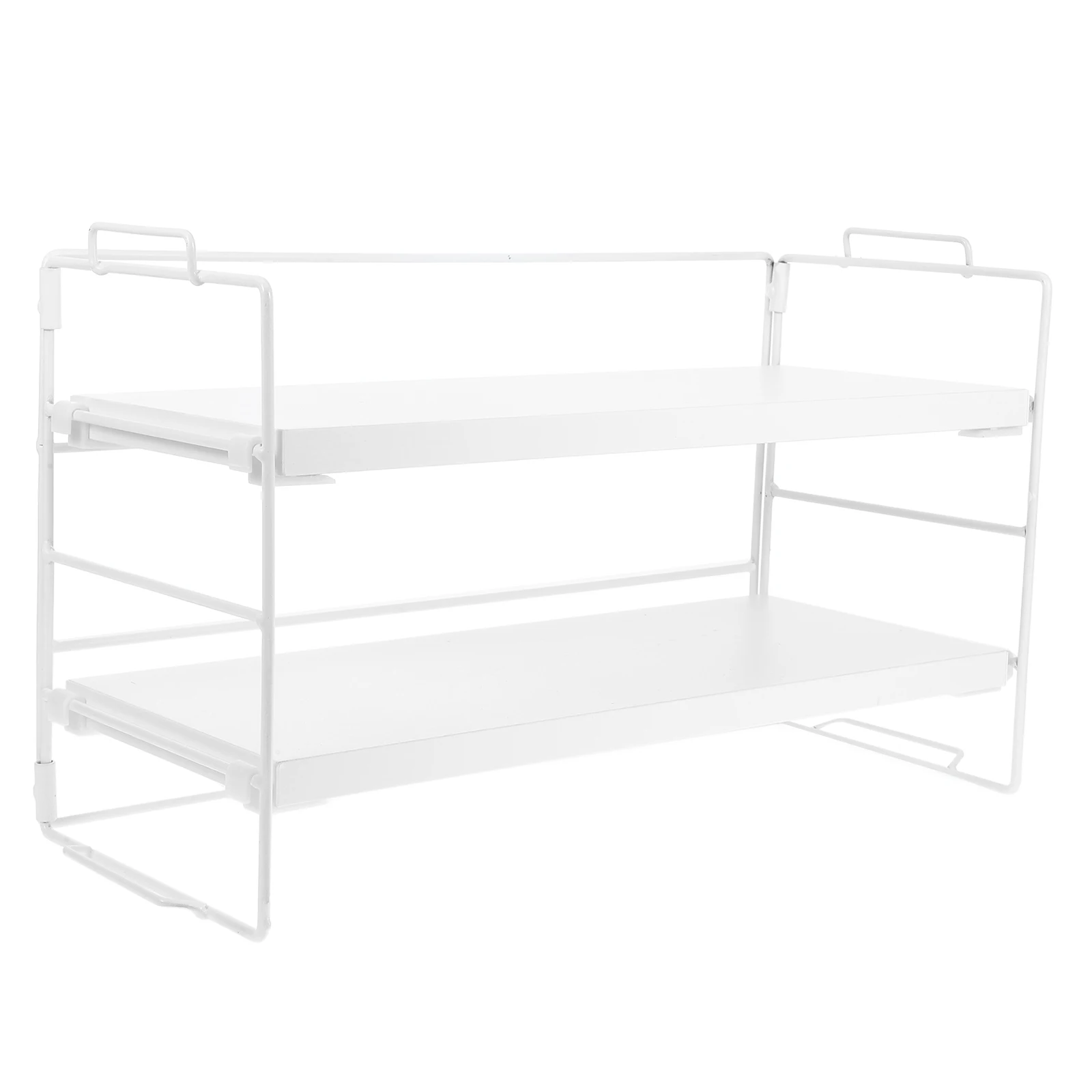 

Small Bookshelf Bathroom Storage 2 Tier Classic Dorm Desk Countertop Organizer White 2- Office